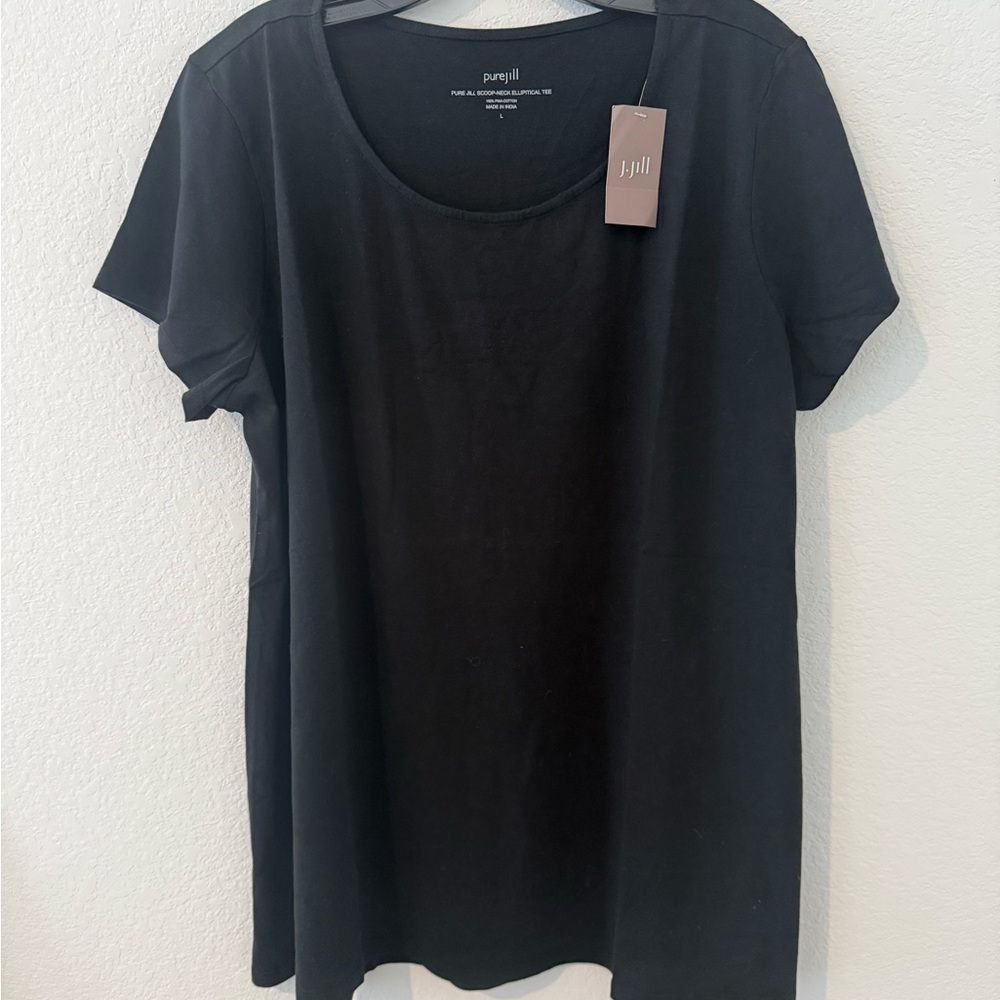 J. Jill Black Fitted Short Sleeve T-Shirt